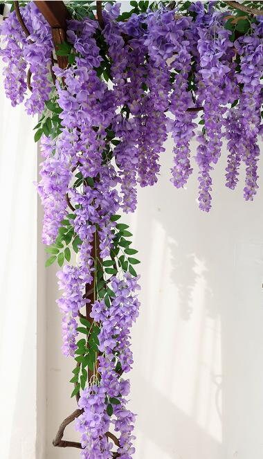 Artifical Simulate the giant wisteria flower of Abreu Vine Garland Hanging Flowers For Outdoor Wedding Ceremony Arch Floral Decoration