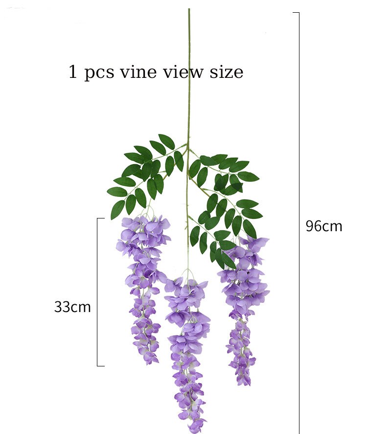 Artifical Simulate the giant wisteria flower of Abreu Vine Garland Hanging Flowers For Outdoor Wedding Ceremony Arch Floral Decoration