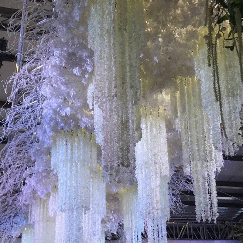 10 pcs Artifical Simulation Wisteria Garland Hanging Flowers For Outdoor Wedding Ceremony Decor Wisteria Vine Arch Decor Length 2m/78.7"