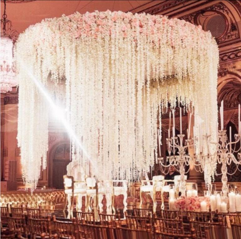 10 pcs Artifical Simulation Wisteria Garland Hanging Flowers For Outdoor Wedding Ceremony Decor Wisteria Vine Arch Decor Length 2m/78.7"
