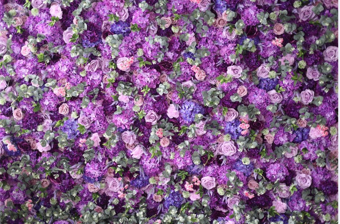 3D Romantic Lavender Flower Wall For Wedding Arrangement Event Salon Party Photography Backdrop Fabric Rolling Up Curtain Fabric Cloth