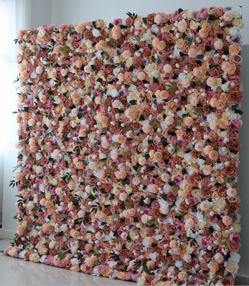 New Design Flower Wall For Wedding Photography Backdrop Special Event Salon Party Arrangement Fabric Rolling Up Curtain Fabric Cloth