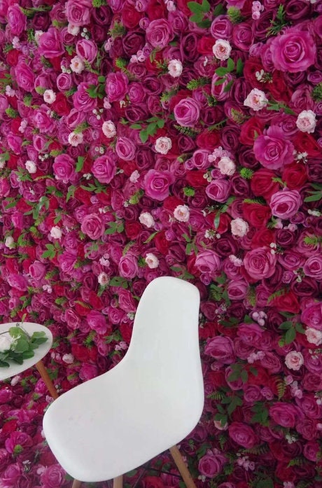 Plum Peony Rose Wall For Wedding Photography Backdrop Special Event Salon Party Arrangement Fabric Rolling Up Curtain Fabric Cloth