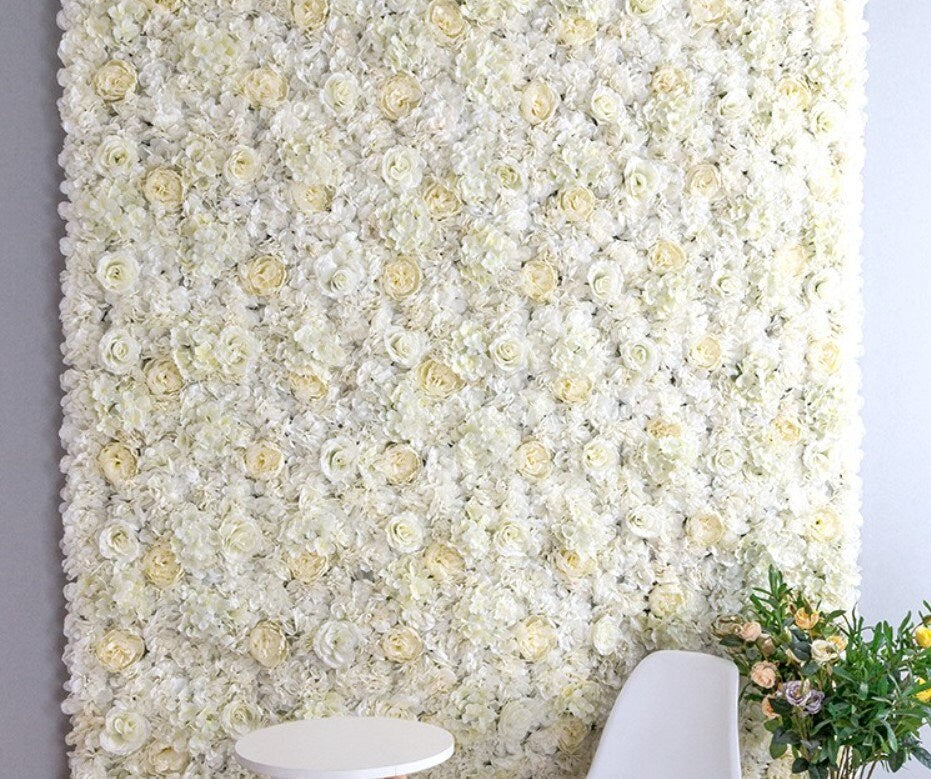 Ivory Wedding Flower Wall Artificial Simulation Rose Hydrangea Flower For Romantic Photography Special Event Backdrop Panels 40cm*60cm