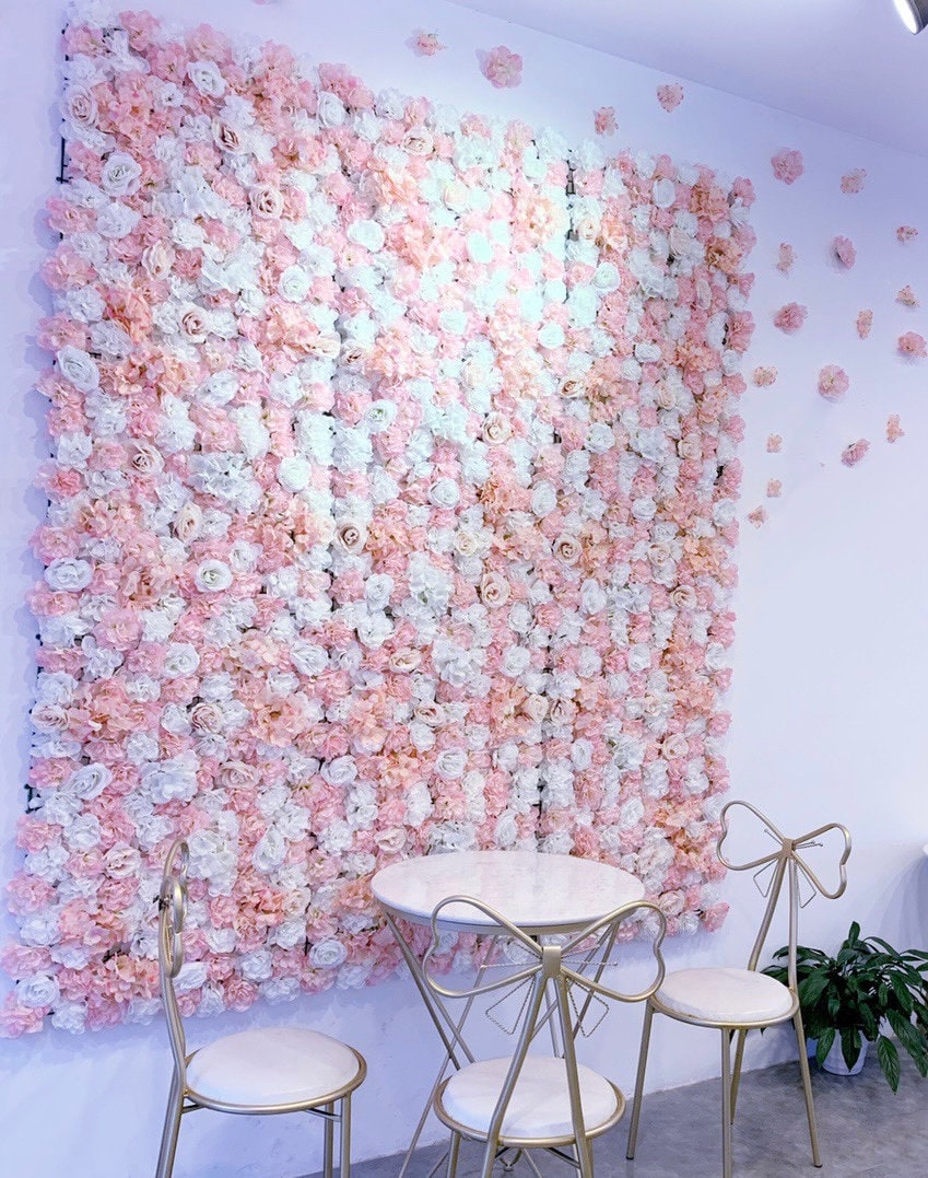 4 PCS/1 Square Meter Artifical Silk Rose Hydrangea Flower Walls Wedding Backdrops For Romantic Wedding Photography Panels 40*60cm