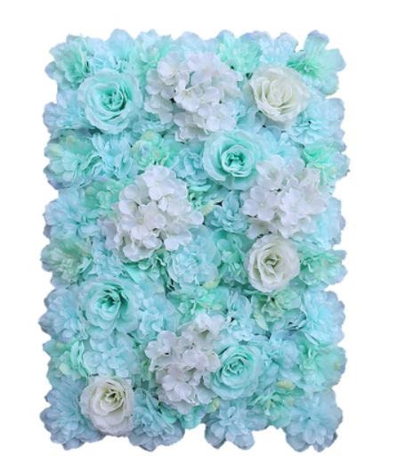 Mint Blue Wedding Floral Wall Artifical Simulation Silk Rose Hydrangea Flower Walls Baby Shower Special Event Backdrop Decor Panels 40x60cm