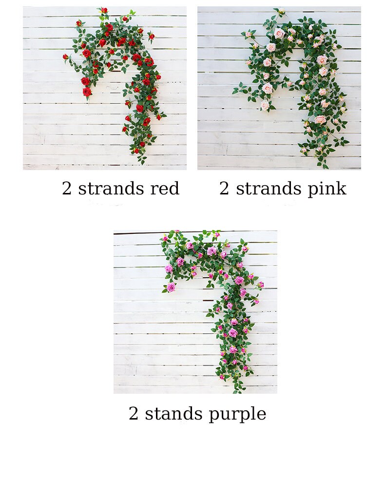 Neue Ankunft 1,75 m/69" künstliche Simulation Rose Rattan für Hausgarten Dekor Blumen im Freien Hochzeit besondere Veranstaltung Arrangement Bogen Dekor