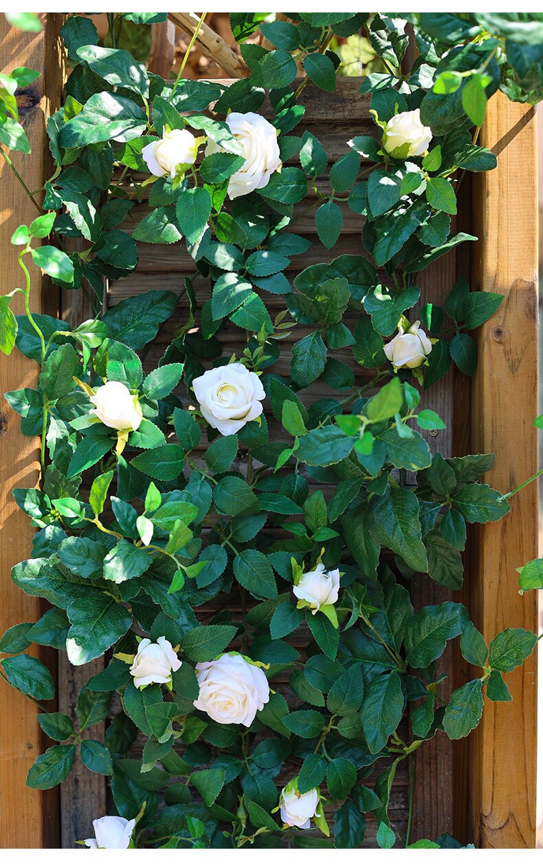 Neue Ankunft 1,75 m/69" künstliche Simulation Rose Rattan für Hausgarten Dekor Blumen im Freien Hochzeit besondere Veranstaltung Arrangement Bogen Dekor