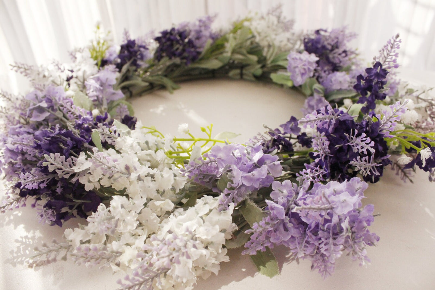 Artifical Simulation Lavender Flower Wreath , Home Wall Decoration , Christmas Wreaths,Year Round Wreath,Front Door Wreath,Door Hangers 40cm