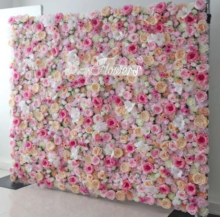 Plum Peony Rose Wall For Wedding Photography Backdrop Special Event Salon Party Arrangement Fabric Rolling Up Curtain Fabric Cloth