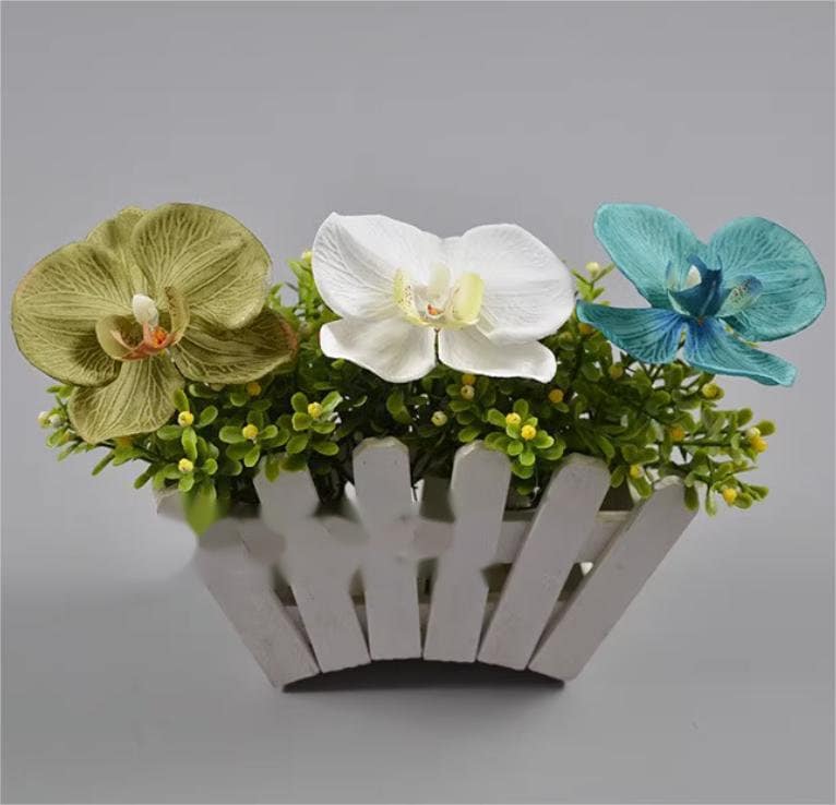 30 Heads Artificial Simulation Butterfly flower Radiant Orchids Phalaenopsis Orchid Fabric Butterfly Wedding DIY Decor Accessory Flowers