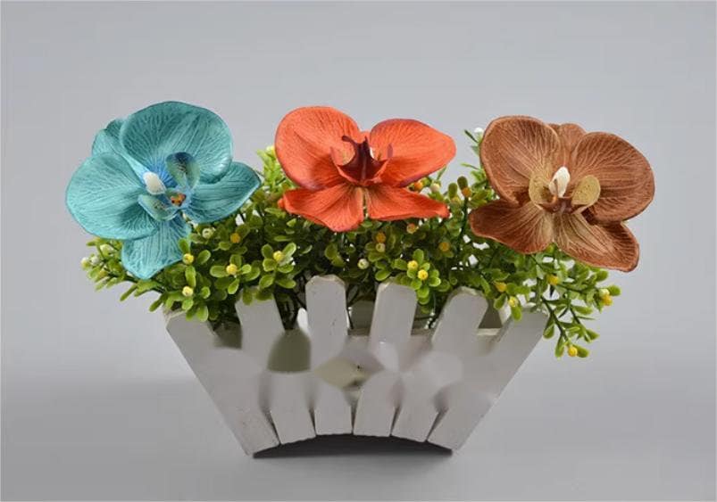 30 Heads Artificial Simulation Butterfly flower Radiant Orchids Phalaenopsis Orchid Fabric Butterfly Wedding DIY Decor Accessory Flowers