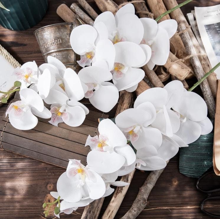 High Quality Artificial Phalaenopsis 37" 9 Heads Real Touch Orchid Stem DIY Floral Centerpiece Wedding Home Decor Gifts