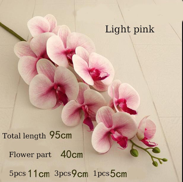 High Quality Artificial Phalaenopsis 37" 9 Heads Real Touch Orchid Stem DIY Floral Centerpiece Wedding Home Decor Gifts