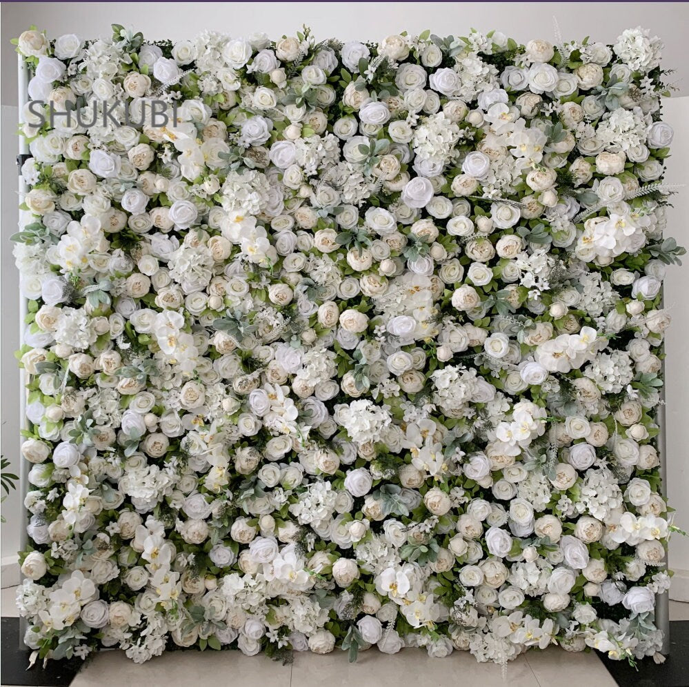 5D Peony Flower Wall For Wedding Arrangement Special Event Salon Photography Backdrop Fabric Rolling Up Curtain Fabric Cloth
