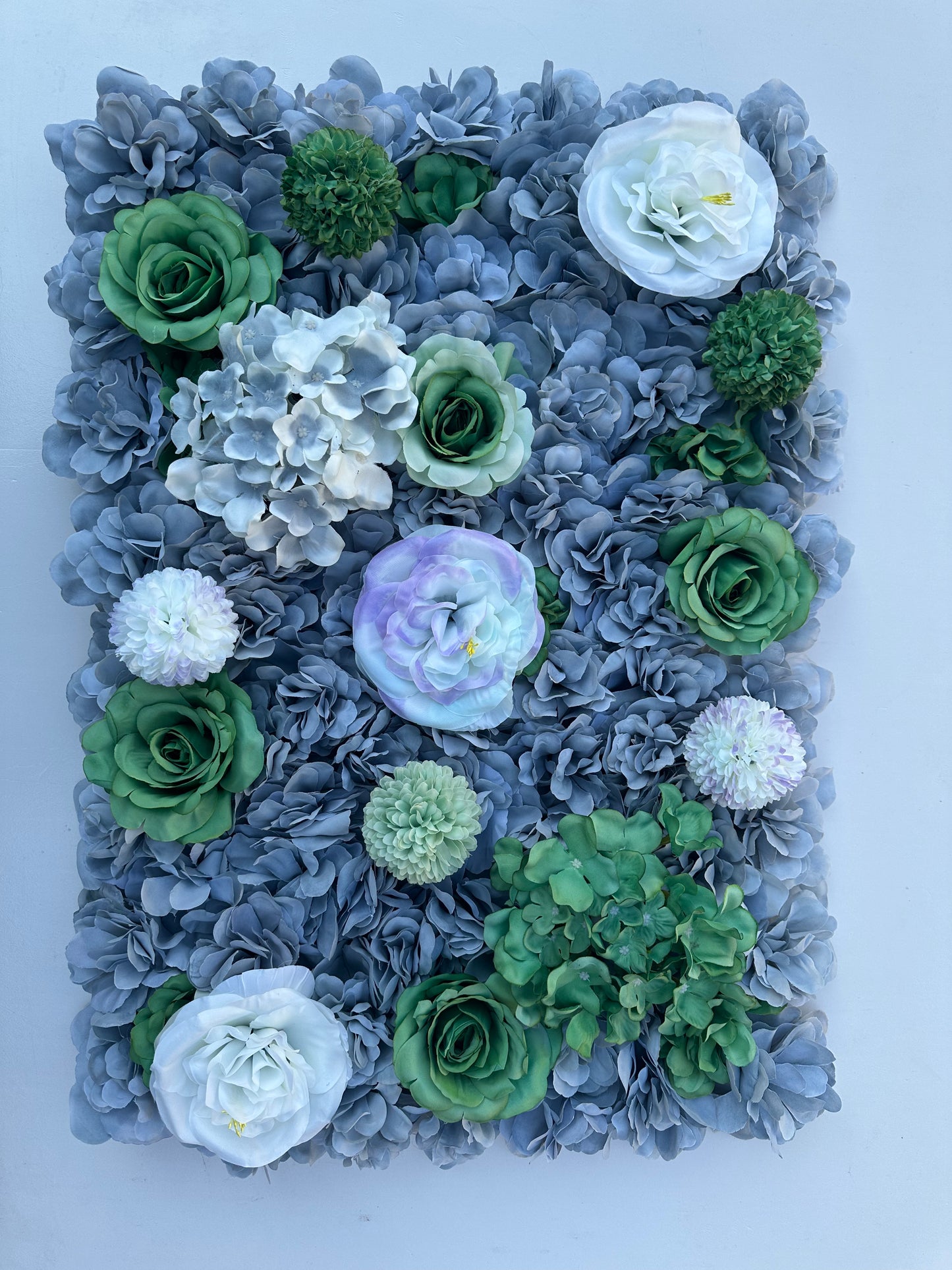 Gray artificial hydrangea and rose flower wall for wedding party and holiday backdrop decorations