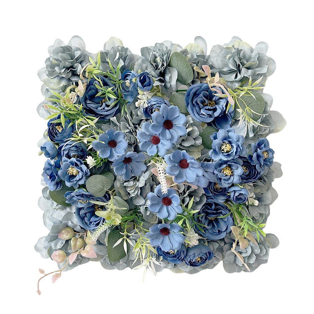 Spring Artificial rose wall flower row background plant wedding arch photography