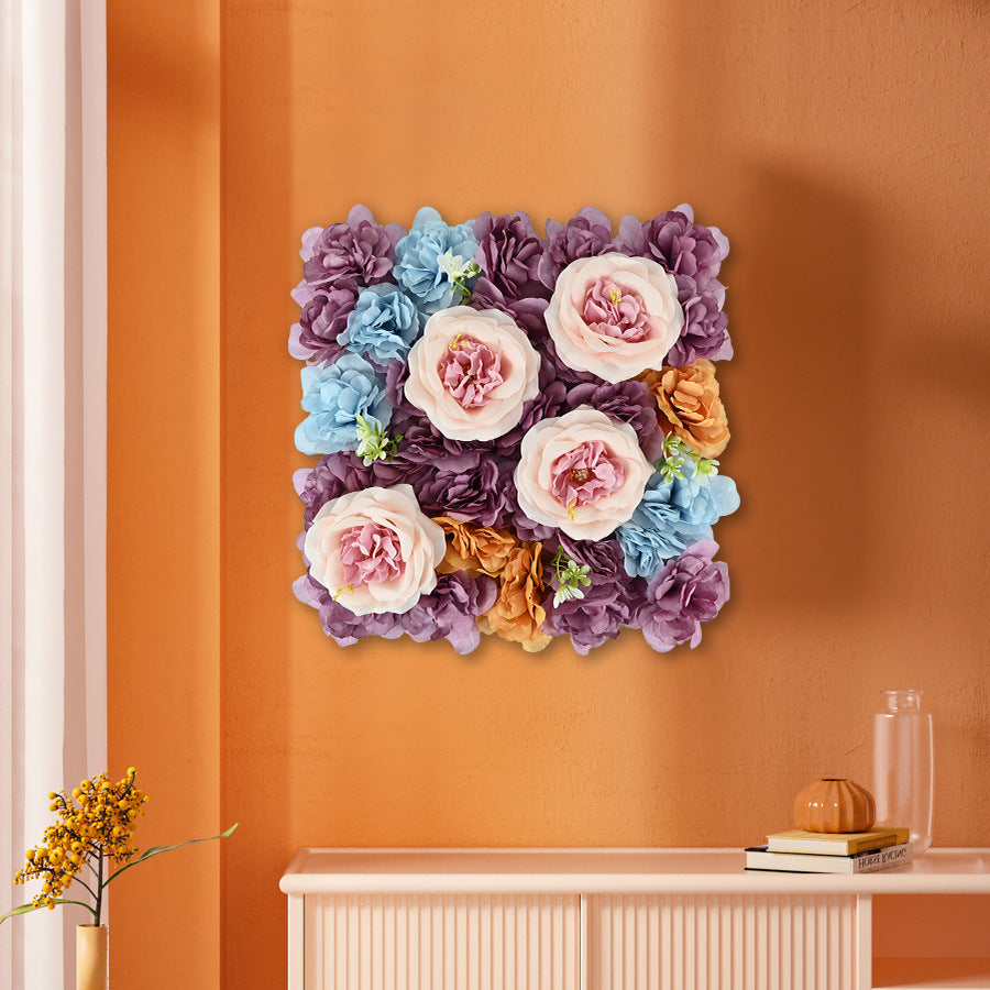 wedding Autumn peony rose hydrangea simulation flower wall wedding background