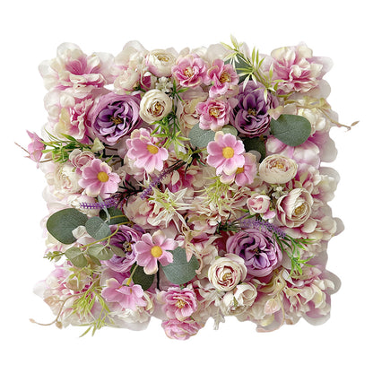 Spring Artificial rose wall flower row background plant wedding arch photography