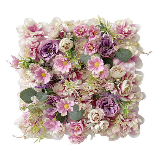 Spring Artificial rose wall flower row background plant wedding arch photography