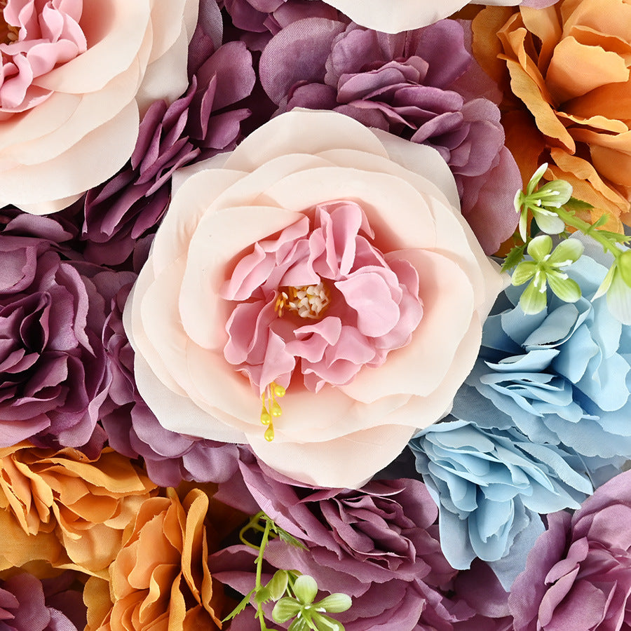 wedding Autumn peony rose hydrangea simulation flower wall wedding background