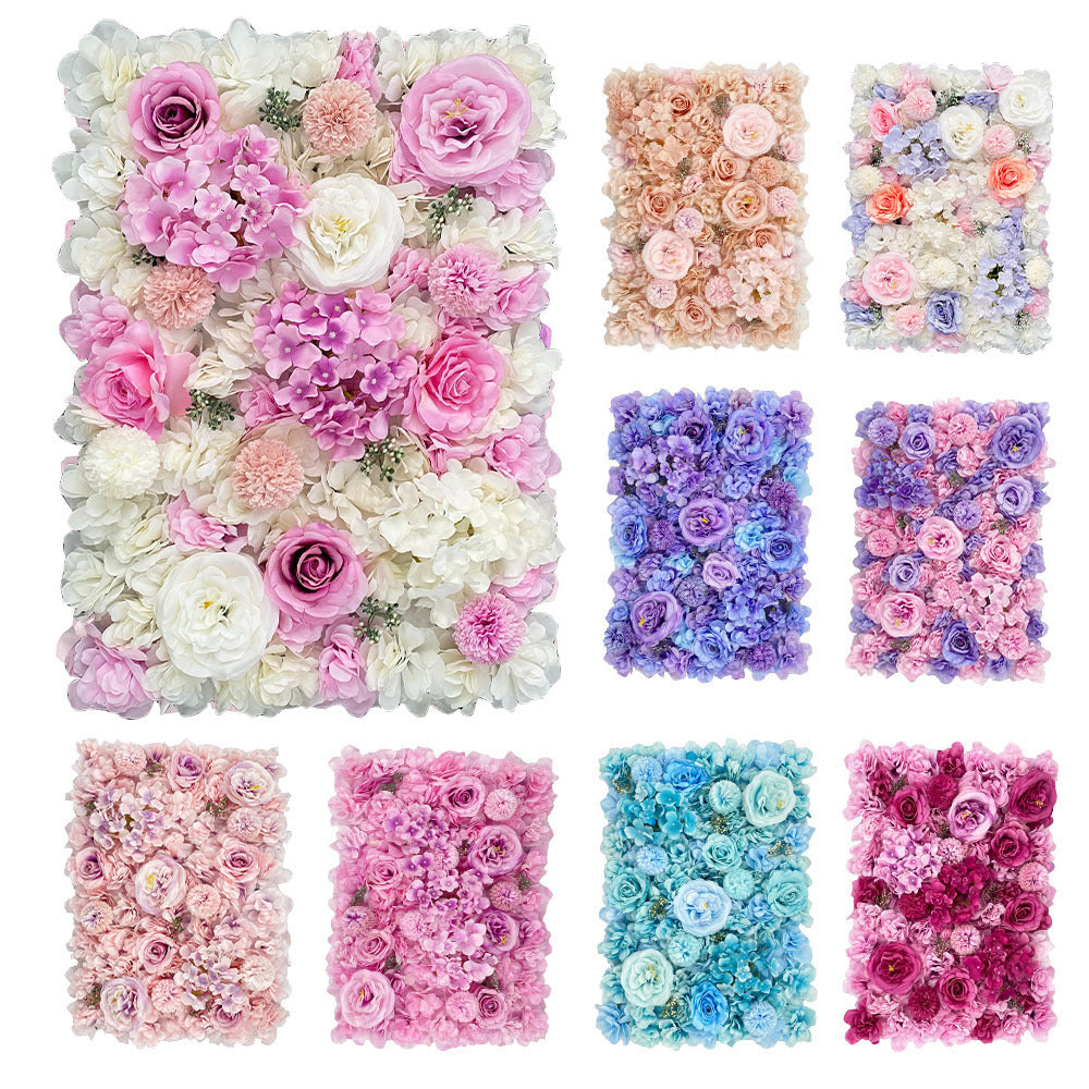 Wedding simulation flower wall background wall decoration, simulation flower row window decoration, peony hydrangea rose wall