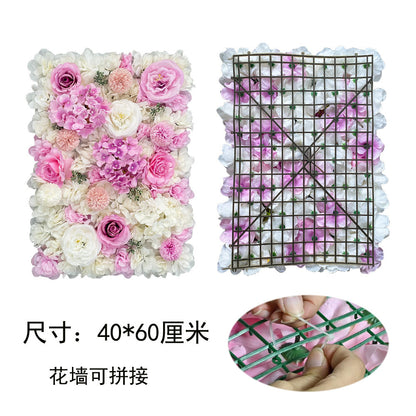 Wedding simulation flower wall background wall decoration, simulation flower row window decoration, peony hydrangea rose wall