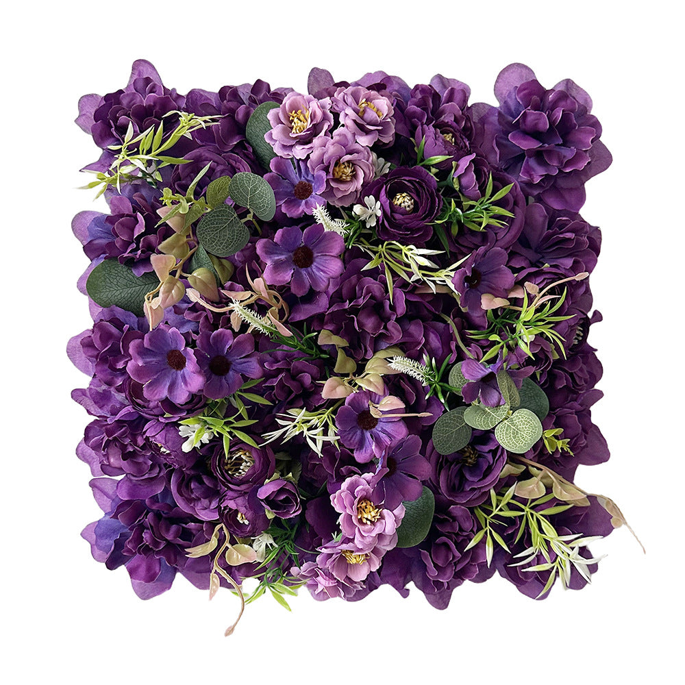 Spring Artificial rose wall flower row background plant wedding arch photography