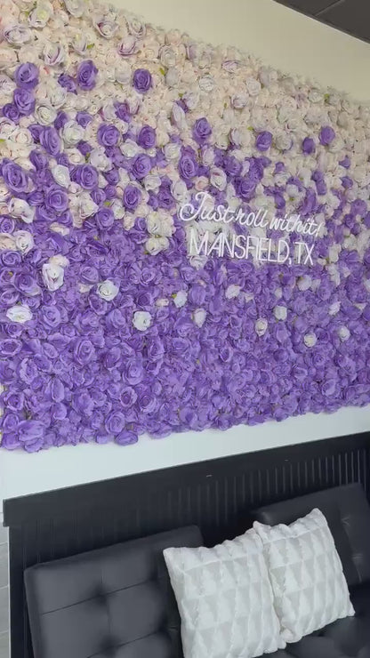 Purple Gradul Floral Wall Artificial flower Wedding Photography Backdrop Bridal Shower Event Salon Party Arrangement Decor Floral Panels 40x60cm