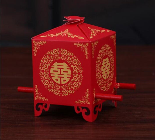 Wholesale 50-100pcs Bride Sedan Chair Traditional Chinese Style Wedding Favor Boxes Gift Box Candy Box Paper Box