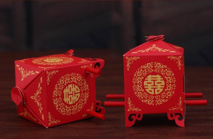 Wholesale 50-100pcs Bride Sedan Chair Traditional Chinese Style Wedding Favor Boxes Gift Box Candy Box Paper Box