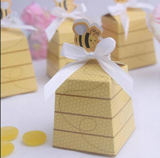 50 pcs Intresting Honeycomb Bee Nest Shape Paper Box Wedding Favor Boxes Gift Box Baby Shower Candy Boxes Special Event