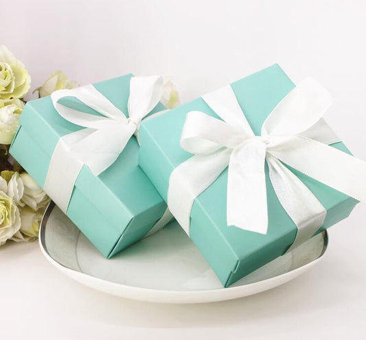50-100pcs Turquoise Candy box Wedding favor boac Party Birthdays Gifts box paper box baby shower box