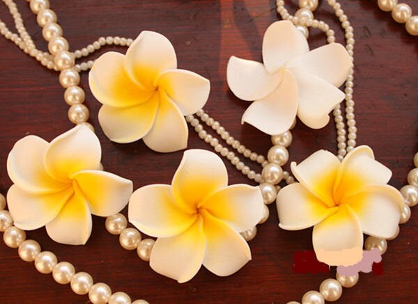 Free shipping (50pcs/lot)  PE Foam Artificial Flower Head Frangipani Flower Egg Flower Wedding Christmas DIY Flowers