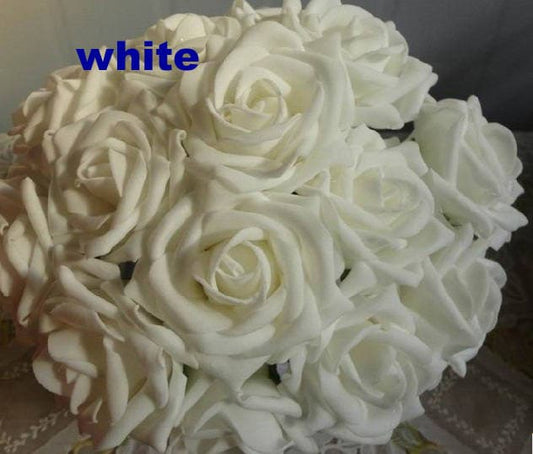 100 pcs PE Foam Rose Diam.7cm/2.76&quot;  Bridal Bouquet Wedding Decoration Floral Table Centerpiece Flowers