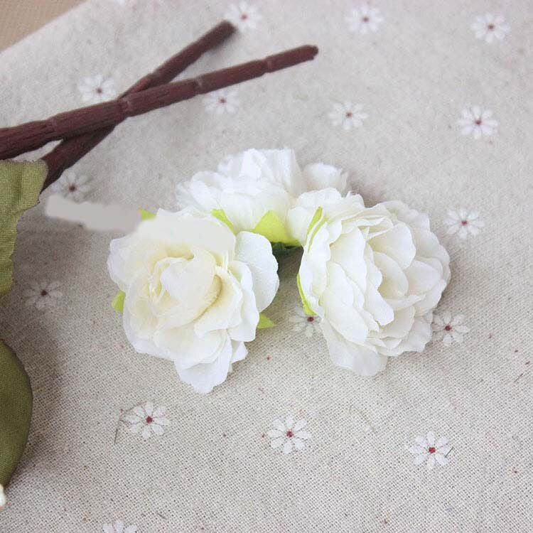 Artificial Simulation Silk Hibiscus Flower Rose DIY Wedding Special Event Decor Accessory Florals Diam.4cm 100pcs