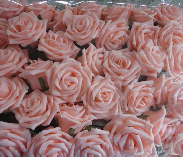 100 pcs PE Foam Rose Diam.7cm/2.76&quot;  Bridal Bouquet Wedding Decoration Floral Table Centerpiece Flowers