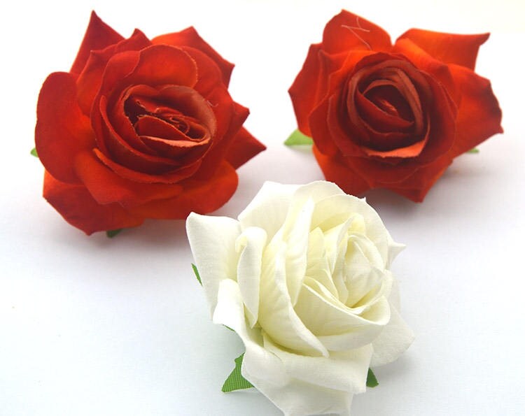 30PCS 7cm Velvet Rose Flowers Heads Artificial Simulation Rose DIY Wedding Holiday Decoration Flower Head Hat Shoes Accessories