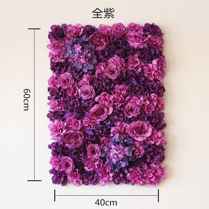 Violet Wedding Wall Artifical Silk Rose Hydrangea Backdrops For Wedding Romantic Photography Backdrops Baby Shower Panels 40cmx60cm