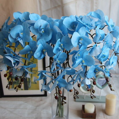 5 Stiele Feel Hand Orchideen Künstliche Simulationsblumen Hochzeit Abendessen Veranstaltungsort Dekoration Schmetterlingsorchidee Phalaenopsis Blumen