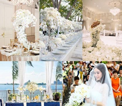 10 Stiele Elfenbein Hochzeit Dekoration Künstliche Simulation Seide Orchideen Schmetterling Phalaenopsis Für Party Center Tisch Blume