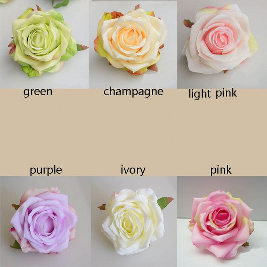 30PCS Artifical Simulation Silk Rose Flower Head Wedding Event Decoration Floral DIY Background Layout Only Flower Head