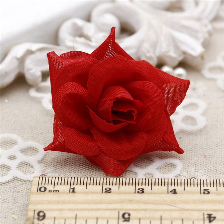 100 Köpfe künstliche Simulation Seide kleine Rose Hochzeitsblume DIY Girlande Zubehör Dekor Blumenkopf Diam.4cm