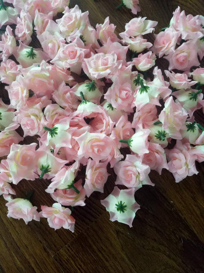 100 Heads Baby Pink Wedding Flowers Artifical Simulation Silk Rose DIY Garland  Accessories Wedding decor Florals Diam.4.5cm