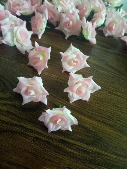 100 Heads Baby Pink Wedding Flowers Artifical Simulation Silk Rose DIY Garland  Accessories Wedding decor Florals Diam.4.5cm