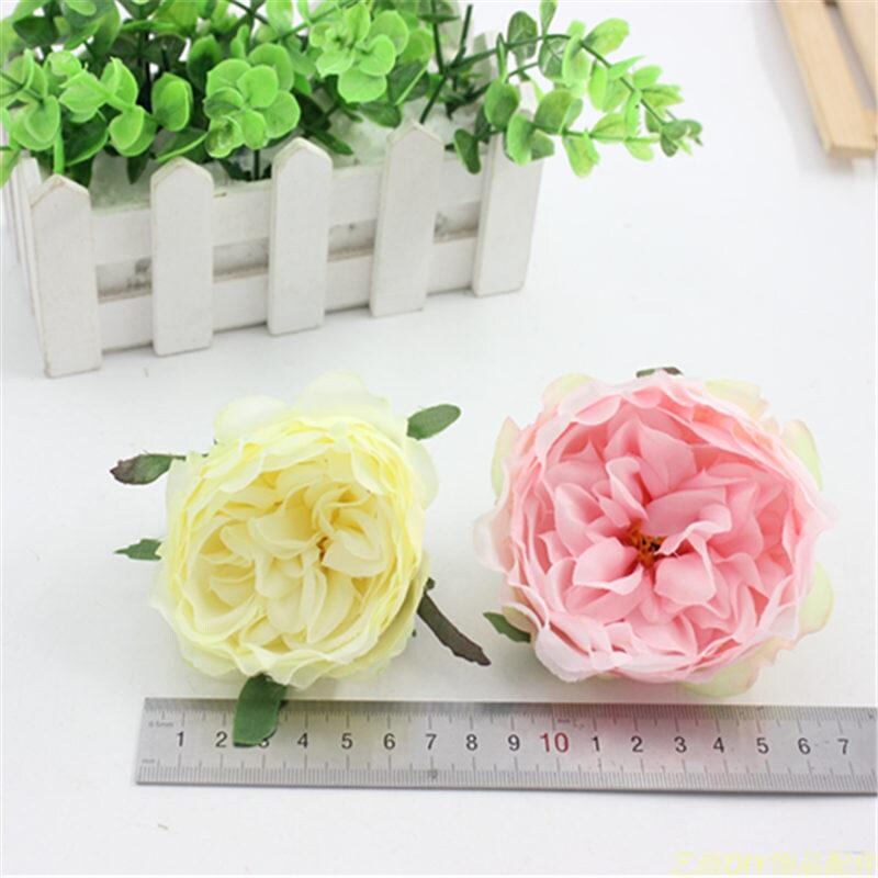 Wholesale 50Heads Artificial Simulation Silk Camellia Peony Wedding Flower Diam.8.5cm DIY Special Event Backdrop Decor Accessory Floral