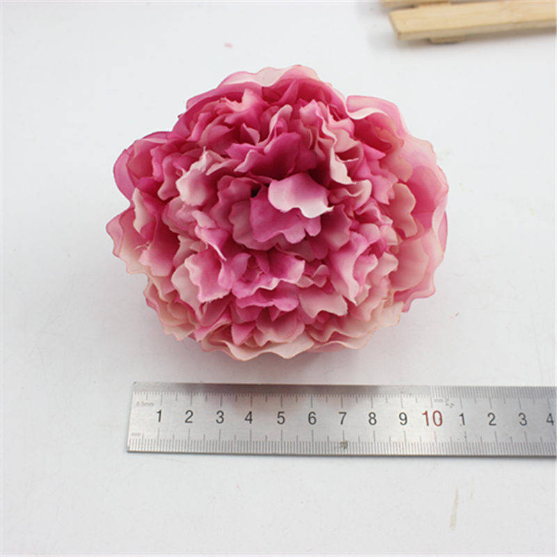 Baby Pink 24 Heads Peony Flower Diam.10cm Artificial Simulation Silk Rose Head Wedding Party Decoration DIY Flower Backdrop