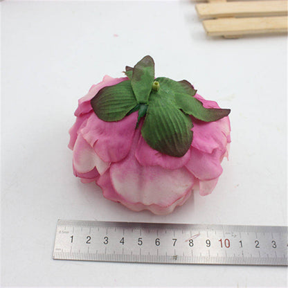 Baby Pink 24 Heads Peony Flower Diam.10cm Artificial Simulation Silk Rose Head Wedding Party Decoration DIY Flower Backdrop