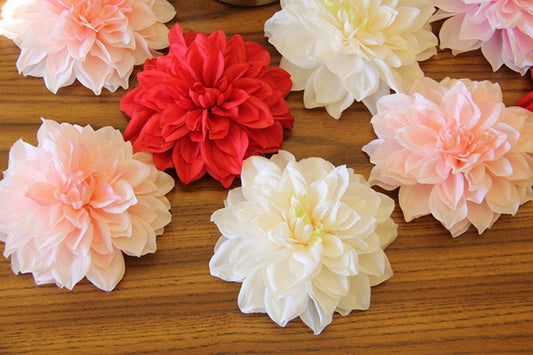 30 Heads Wedding Flowers 15cm/5.91&quot; Artificial Simulation Dahlia Flower Head DIY Wedding Event Backdrops Decoration Accessories Floral