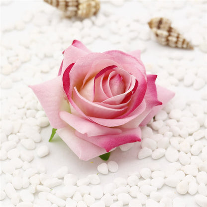 30PCS 7cm Velvet Rose Flowers Heads Artificial Simulation Rose DIY Wedding Holiday Decoration Flower Head Hat Shoes Accessories